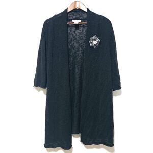 Soft Surroundings Linen Blend Cardigan Women's Size 3x Floral Pin Minimalist